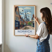 Norwich Poster | England Wall Art | UK Decor
