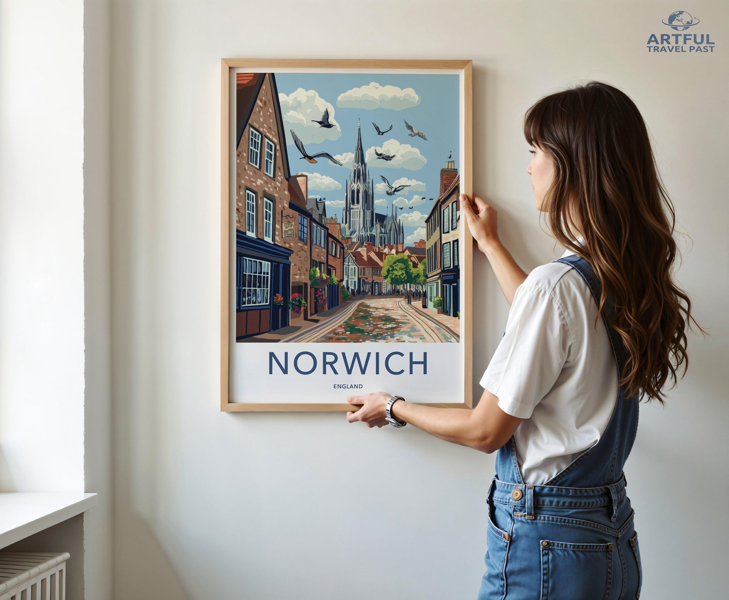 Norwich Poster | England Wall Art | UK Decor
