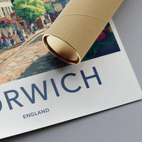 Norwich Poster | England Wall Art | UK Decor