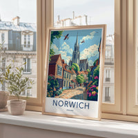 Norwich Poster | England Wall Art | UK Decor