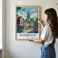 Norwich Poster | England Wall Art | UK Decor