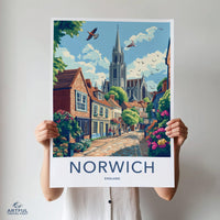 Norwich Poster | England Wall Art | UK Decor
