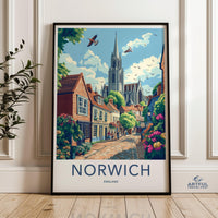 Norwich Poster | England Wall Art | UK Decor