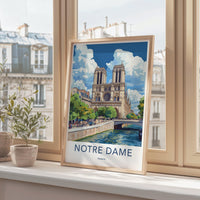 Notre Dame Cathedral Poster | France Wall Art | Europe Decor