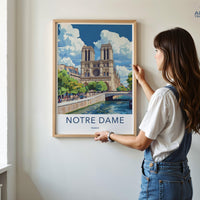 Notre Dame Cathedral Poster | France Wall Art | Europe Decor