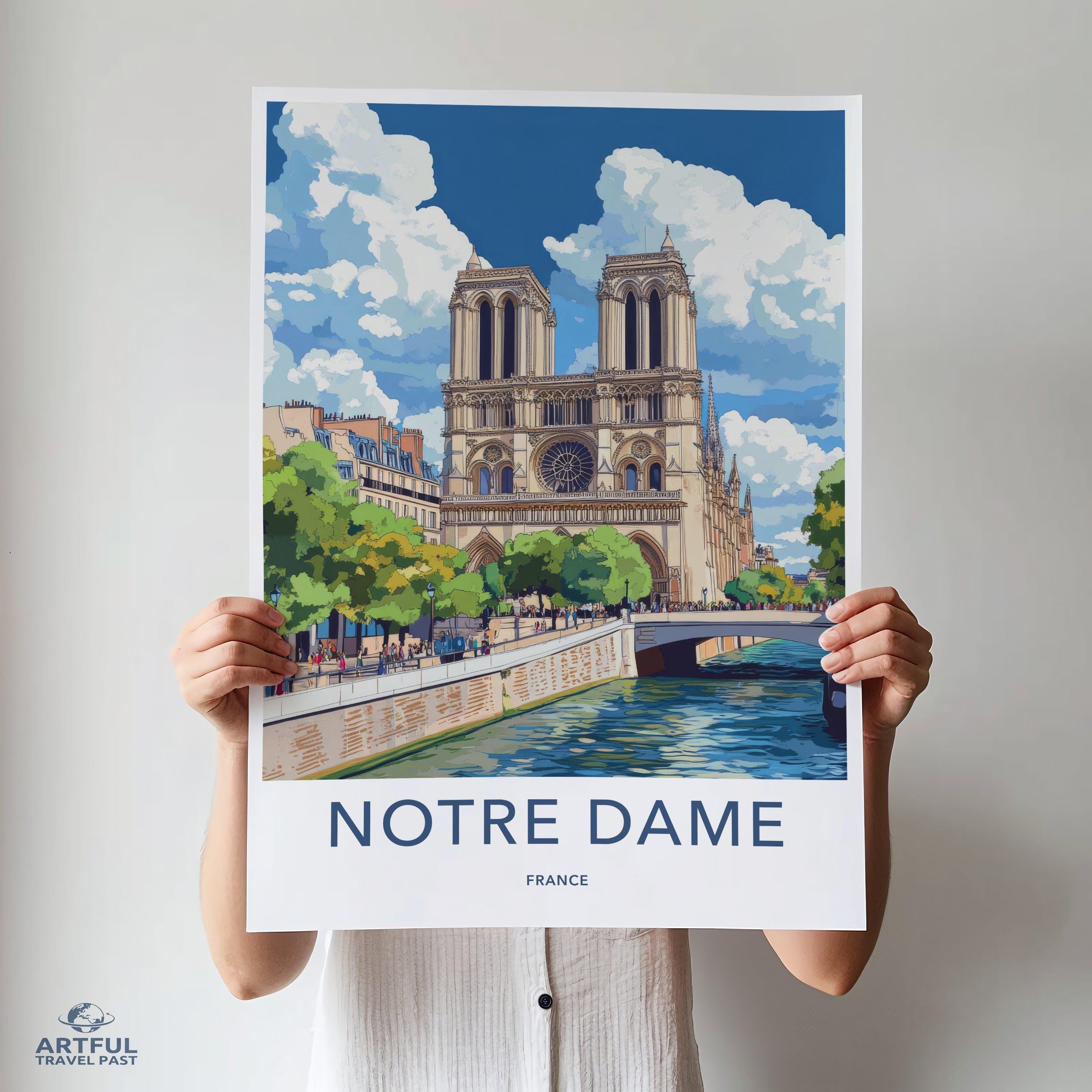 Notre Dame Cathedral Poster | France Wall Art | Europe Decor