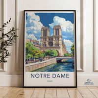 Notre Dame Cathedral Poster | France Wall Art | Europe Decor