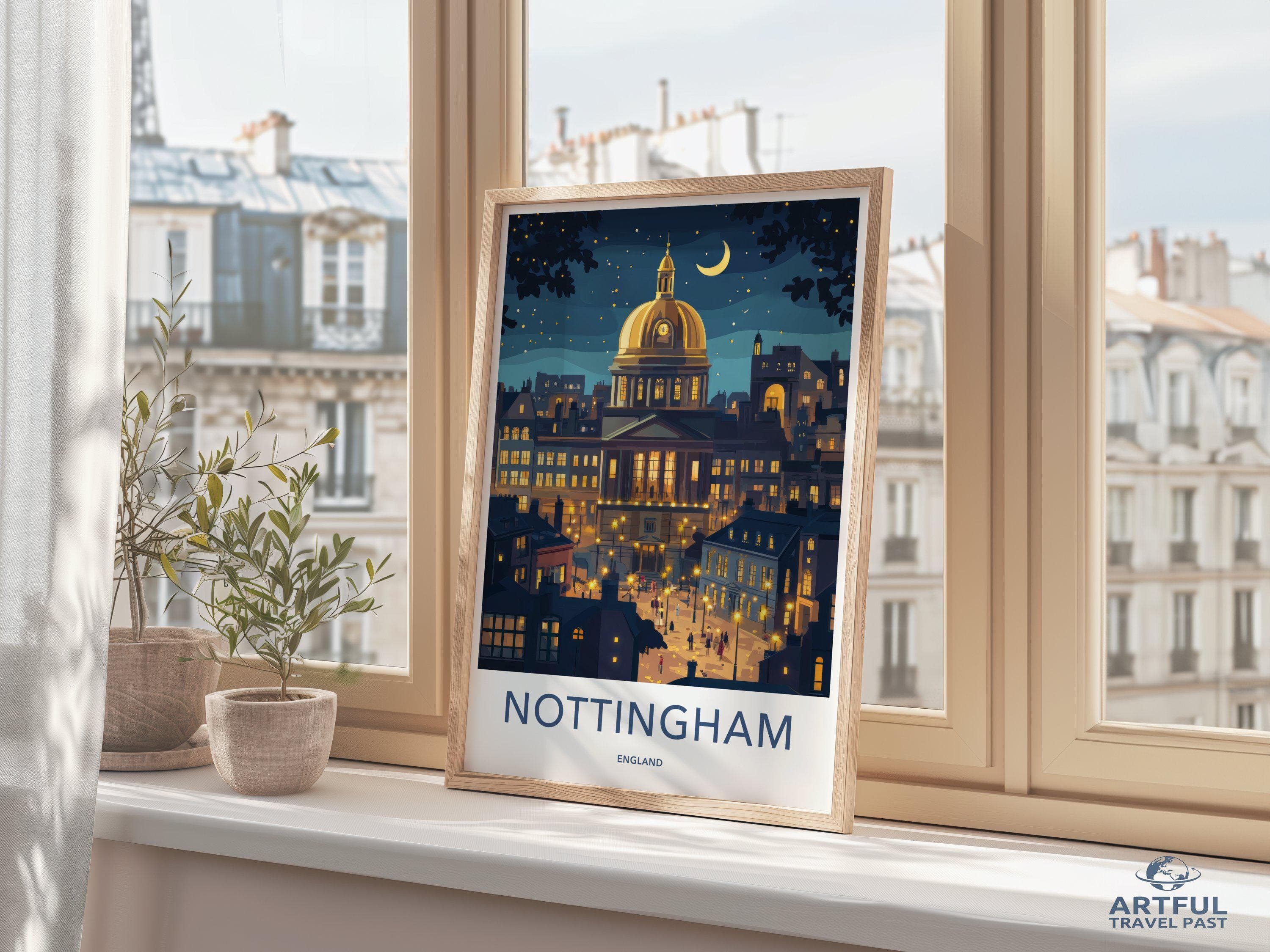 Nottingham Poster | England Wall Art | UK Decor