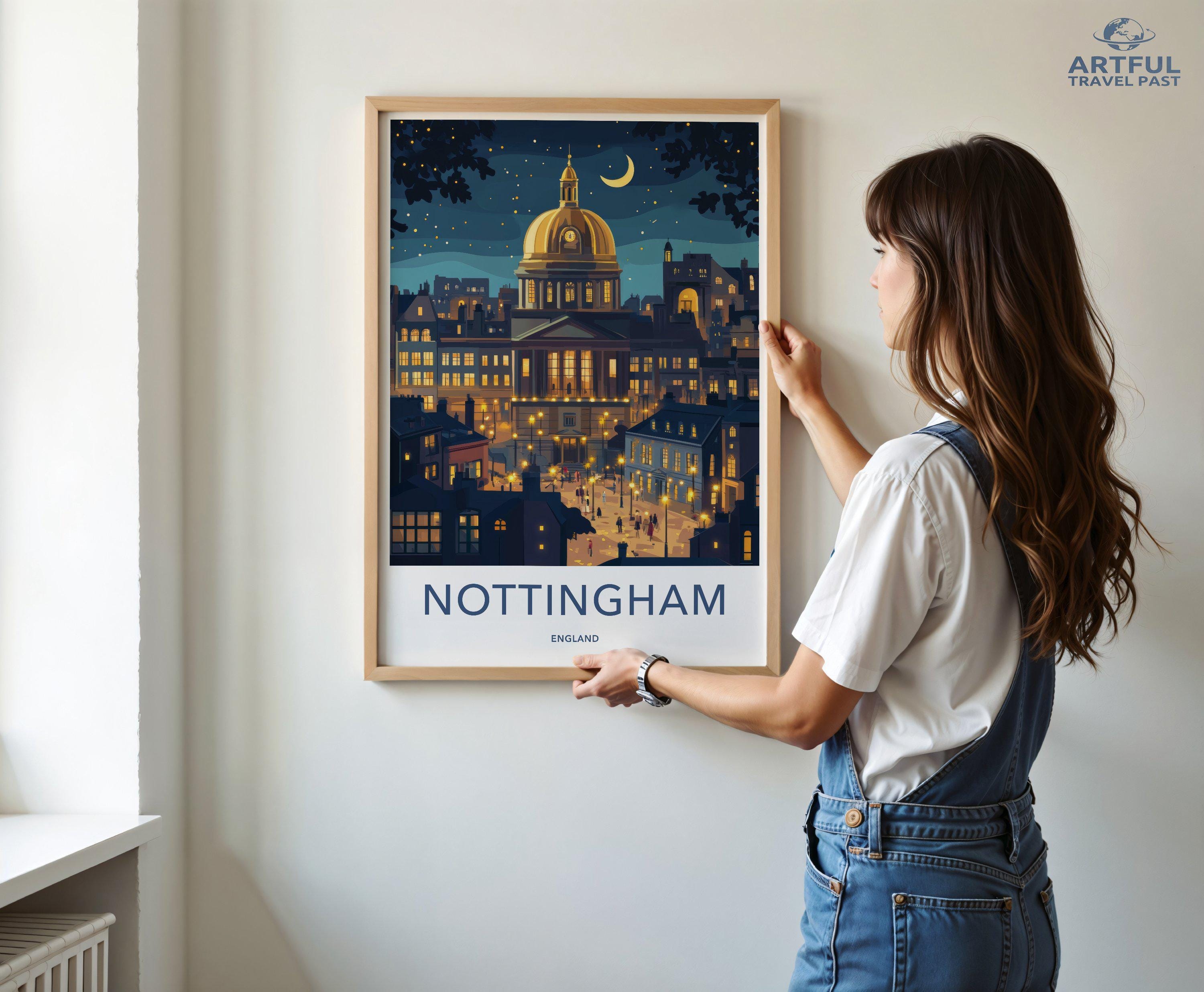 Nottingham Poster | England Wall Art | UK Decor