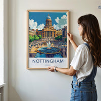 Nottingham Poster | England Wall Art | UK Decor