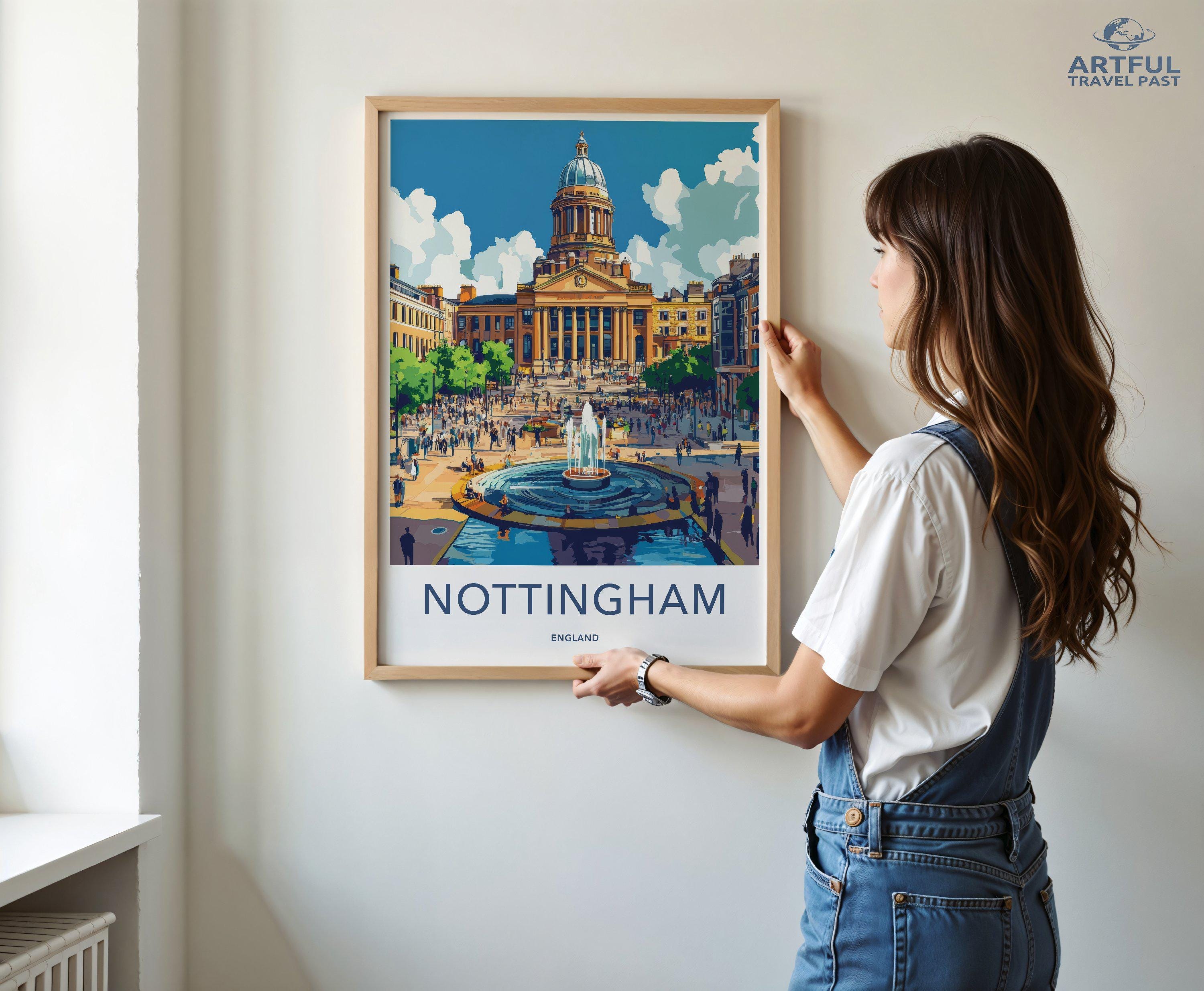 Nottingham Poster | England Wall Art | UK Decor