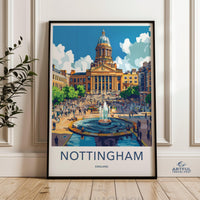 Nottingham Poster | England Wall Art | UK Decor