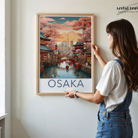 Osaka Poster | Cherry Blossom | Japan Wall Art