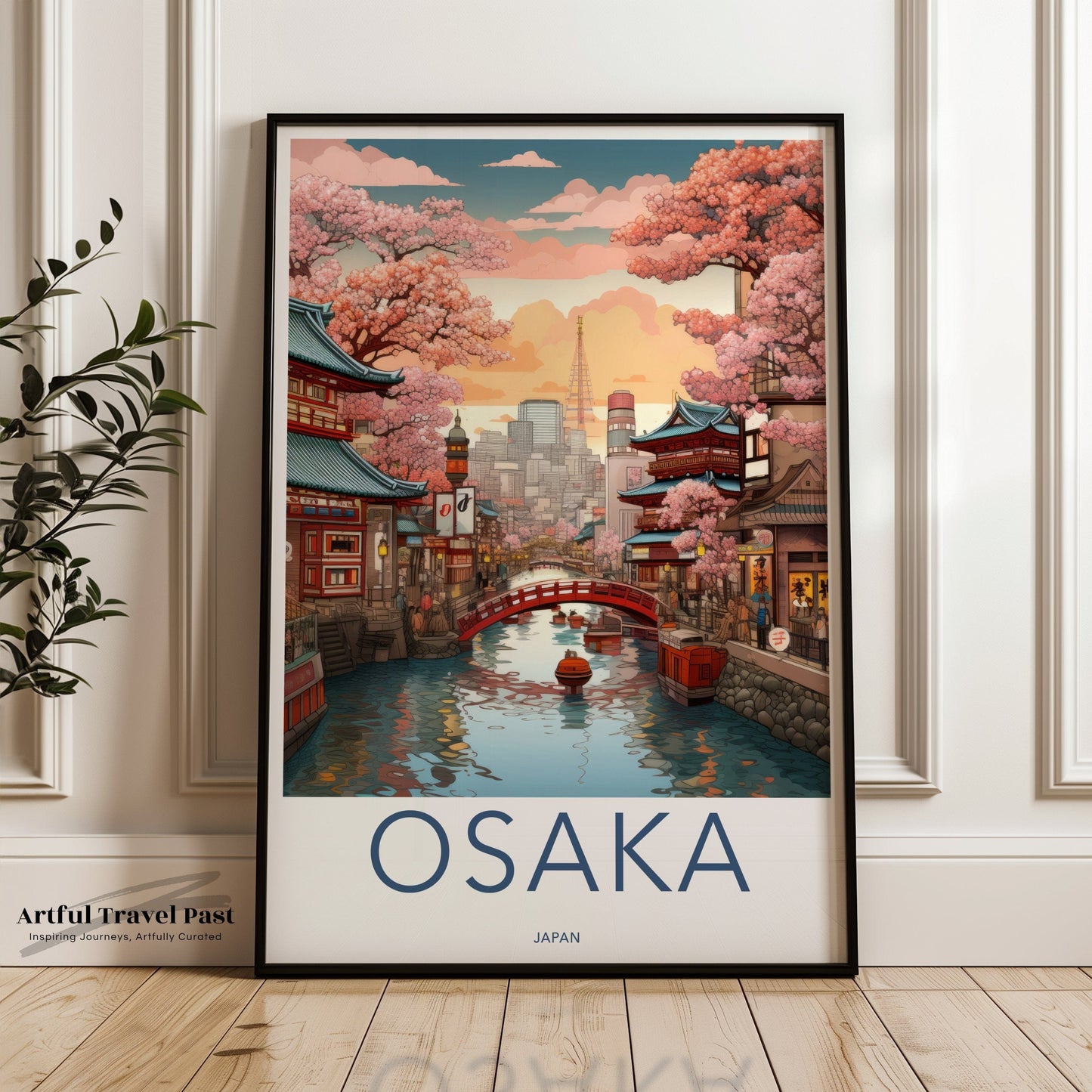 Osaka Poster | Cherry Blossom | Japan Wall Art
