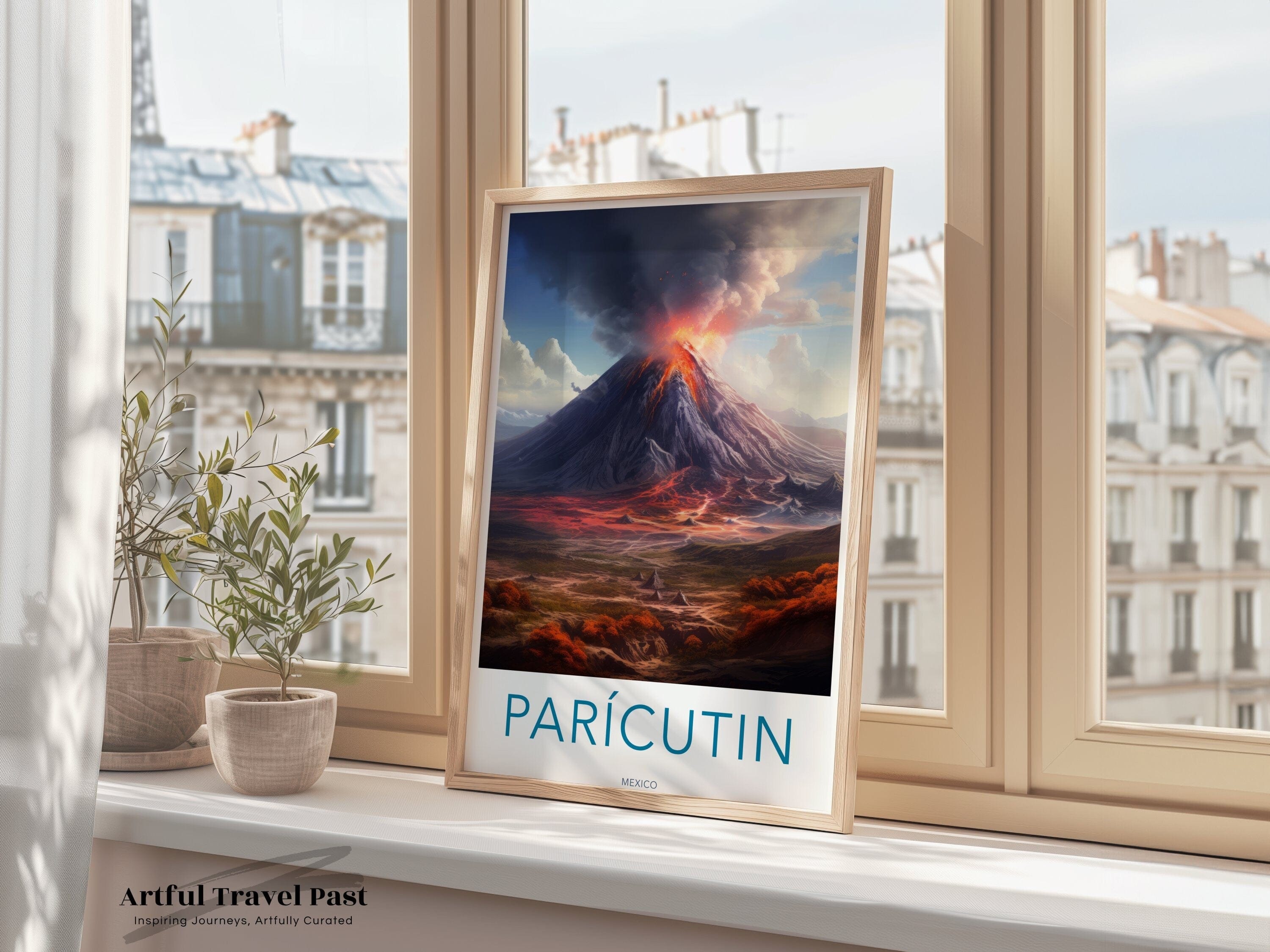 Parícutin Poster | Michoacán Wall Art | Mexico Decor