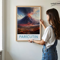 Parícutin Poster | Michoacán Wall Art | Mexico Decor