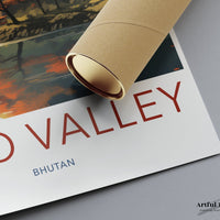 Paro Valley Poster | Bhutan Wall Art | Asia Decor