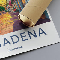 Pasadena Poster | California Wall Art | America Decor