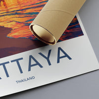 Pattaya Beach Poster | Thailand Wall Art | Asia Decor