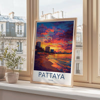 Pattaya Beach Poster | Thailand Wall Art | Asia Decor
