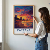 Pattaya Beach Poster | Thailand Wall Art | Asia Decor