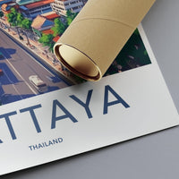 Pattaya Poster | Thailand Wall Art | Asia Decor