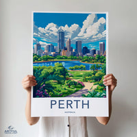 Perth Poster | Australia Wall Art | Oceania Decor