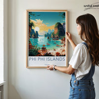 Phi Phi Islands Poster | Thailand Wall Art | Asia Decor