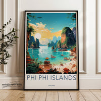 Phi Phi Islands Poster | Thailand Wall Art | Asia Decor