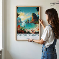 Phi Phi Islands Poster | Thailand Wall Art | Asia Decor