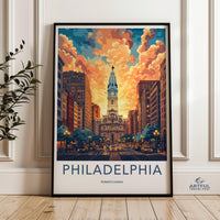 Philadelphia Poster | Pennsylvania Wall Art | America Decor