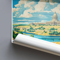 Pierre Poster | South Dakota Wall Art | America Decor