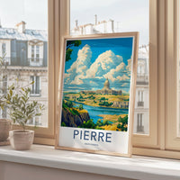 Pierre Poster | South Dakota Wall Art | America Decor