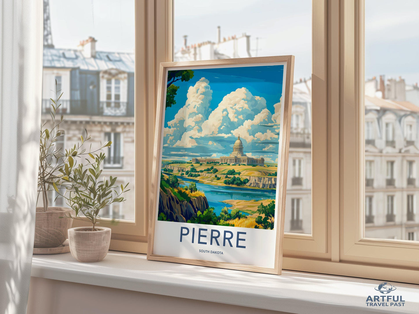 Pierre Poster | South Dakota Wall Art | America Decor