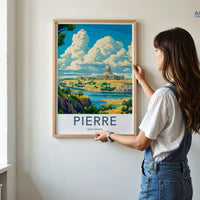 Pierre Poster | South Dakota Wall Art | America Decor