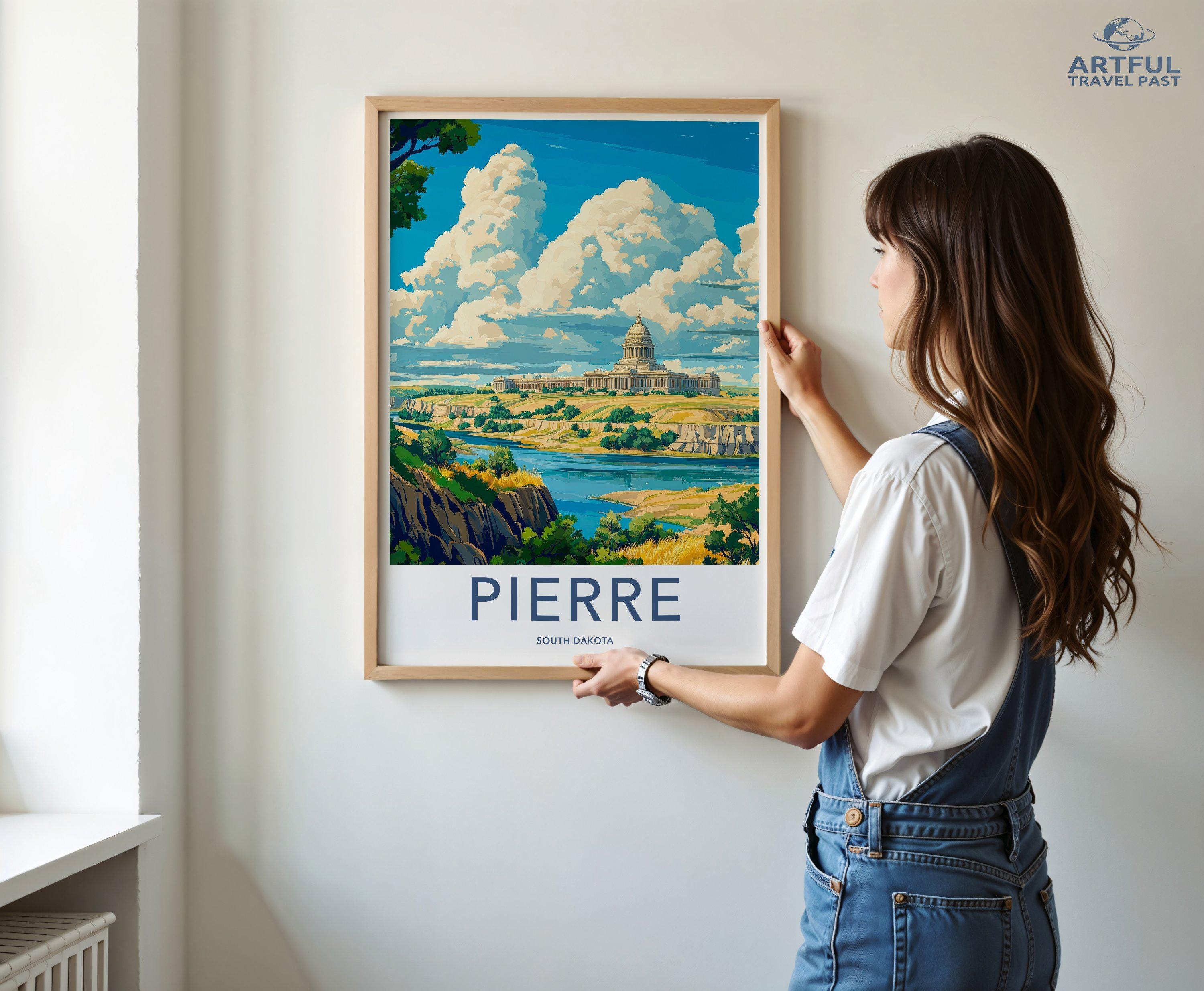 Pierre Poster | South Dakota Wall Art | America Decor