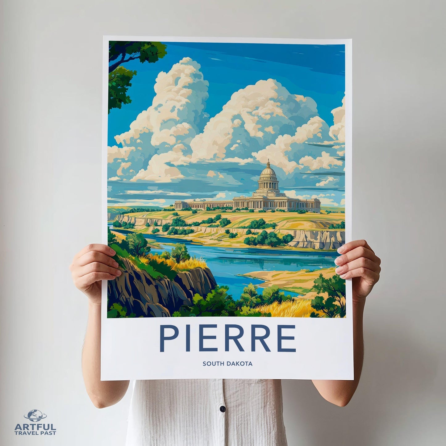 Pierre Poster | South Dakota Wall Art | America Decor