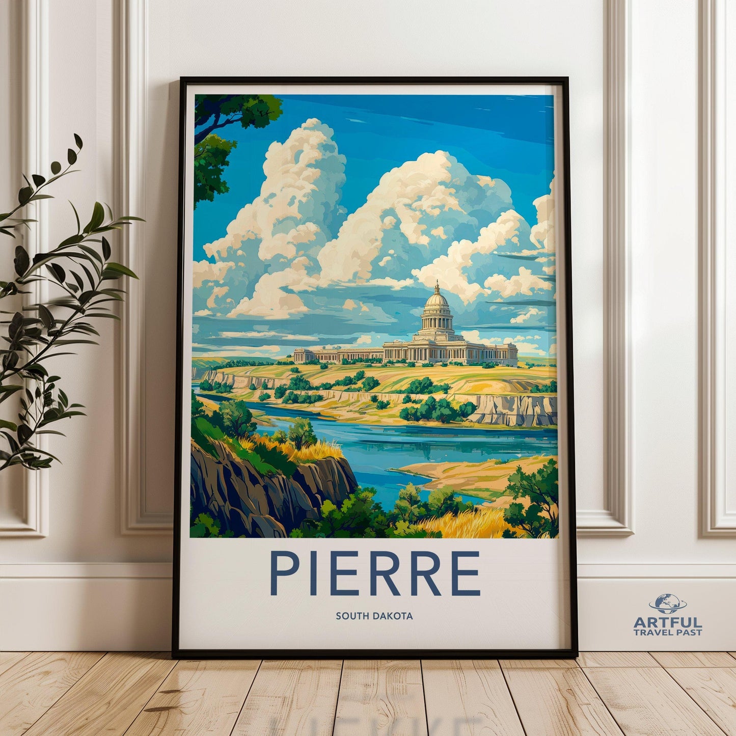 Pierre Poster | South Dakota Wall Art | America Decor