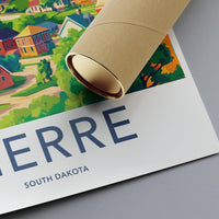 Pierre Poster | South Dakota Wall Art | America Decor