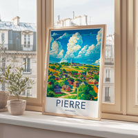 Pierre Poster | South Dakota Wall Art | America Decor