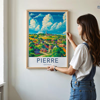 Pierre Poster | South Dakota Wall Art | America Decor