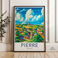 Pierre Poster | South Dakota Wall Art | America Decor
