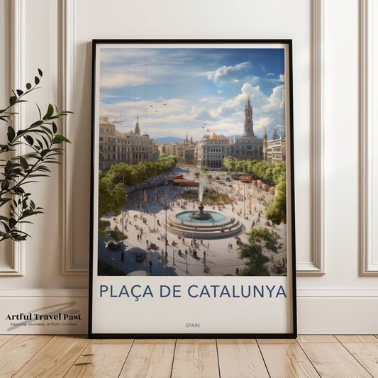 Plaça de Catalunya Poster - Spain Wall Art