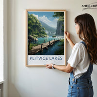 Plitvice Lakes Poster | Czech Republic Wall Art | Europe Art