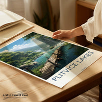 Plitvice Lakes Poster | Czech Republic Wall Art | Europe Art