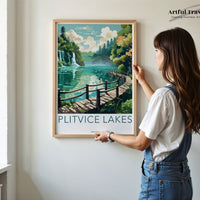 Plitvice Lakes Poster | Czech Republic Wall Art | Europe Decor