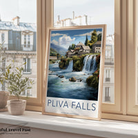 Pliva Falls Poster | Bosnia and Herzegovina Wall Art