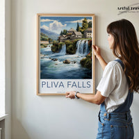 Pliva Falls Poster | Bosnia and Herzegovina Wall Art