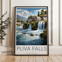 Pliva Falls Poster | Bosnia and Herzegovina Wall Art