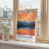 Pokhara Poster | Nepal Wall Art | South Asia Decor